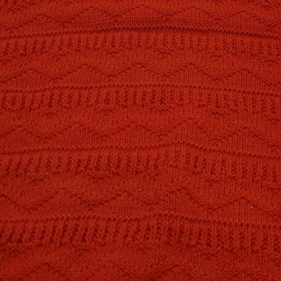 Vintage 90s Red Mockneck Sweater Hearts Balloon Sleeve Textured Nordic Sz‎ S/M - Picture 6 of 8